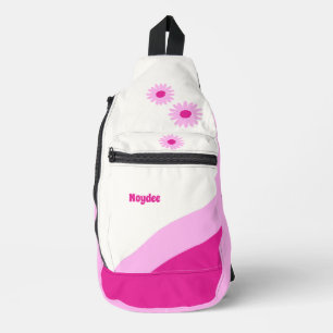 Mädchen weiß rosa Gänseblümchen einfach  Crossbody Bag