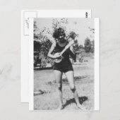 Mädchen, welches die Anzugsschönheit spielt Postkarte (Vorne/Hinten)