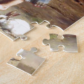 Mädchen, welches Kaninchen das Häschenmalen Puzzle (Seite)