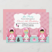 Mädchen Wellness-Center-, deneinladung Party Einladung (Vorne/Hinten)