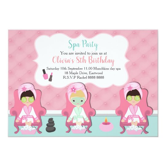 Mädchen Wellness-Center-, deneinladung Party Einladung | Zazzle.de