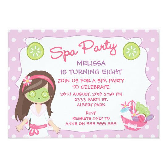 Madchen Wellness Center Party Geburtstags Party Einladung Zazzle De