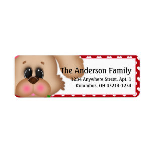 Mädchen Welpen Hund Valentine's Day Address Labels