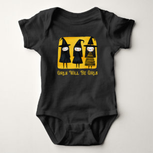 Mädchen werden die Mädchen Quirky Hexen Feminist Baby Strampler
