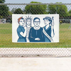 Mädchen werden Girls Patriotic Feminist 4. Juli Banner