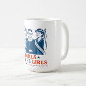 Mädchen werden Girls Patriotic Feminist 4. Juli Kaffeetasse (VorderseiteRechts)