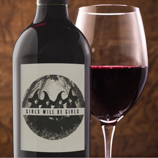 Mädchen werden Mädchen sein, die ein gewohntes Hal Weinetikett