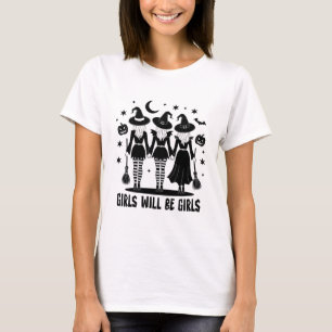Mädchen werden Mädchen sein Halloween Hexenzirkel T-Shirt