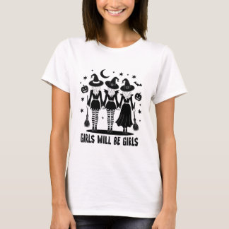 Mädchen werden Mädchen sein Halloween Hexenzirkel T-Shirt