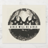 "Mädchen werden Mädchen sein | Niedlich Bierflaschenetikett (Einzelnes Label)