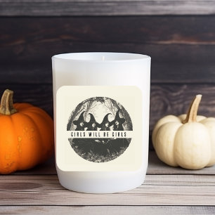 "Mädchen werden Mädchen sein   Niedlich-Hexengefüh Quadratischer Aufkleber