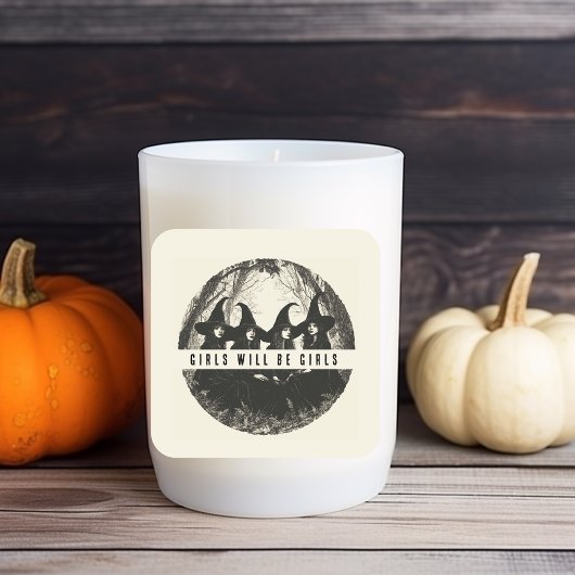 "Mädchen werden Mädchen sein | Niedlich-Hexengefüh Quadratischer Aufkleber