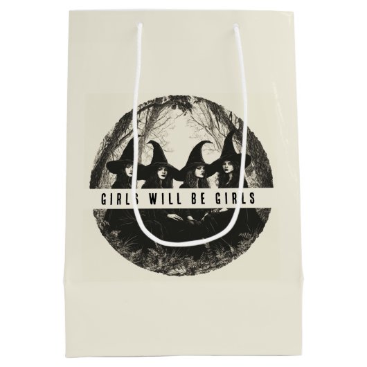 "Mädchen werden Mädchen sein | Niedlich Mittlere Geschenktüte (Rückseite)