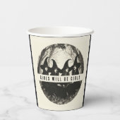 "Mädchen werden Mädchen sein | Niedliches Hexenver Pappbecher (Rückseite)