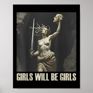 Mädchen werden Mädchen-Shirts Medusa Feministin Fr Poster