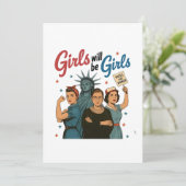 Mädchen werden Mädchenfeminismus Gleichberechtigun Einladung (Stehend Vorderseite)