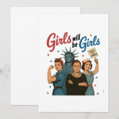 Mädchen werden Mädchenfeminismus Gleichberechtigun Einladung (Vorne/Hinten)