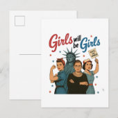 Mädchen werden Mädchenfeminismus Gleichberechtigun Einladungspostkarte (Vorne/Hinten)