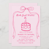 Mädchen werden nur ein erster Geburtstag Einladung (Vorne/Hinten)