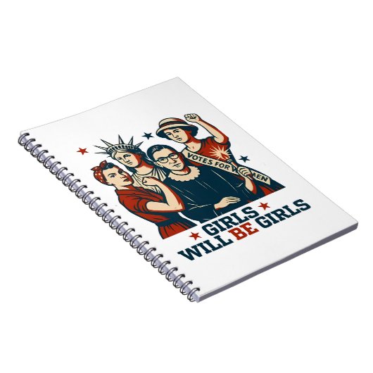 Mädchen werden weibliche Feminismus Frauen stärken Notizblock (Rechte Seite)