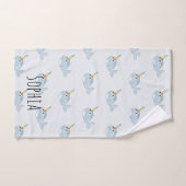 Mädchen Whimsical Rainbow Narwhal Cartoon Name Kin Badhandtuch Set (Handtuch)