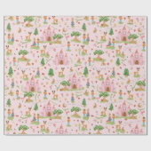 Mädchen Whimsical und Girly Pink Princess Geburtst Geschenkpapier (Flach)