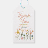 Mädchen Whimsical Zwei Wild Boho Wildblumen Geburt Geschenkanhänger (Vorderseite)