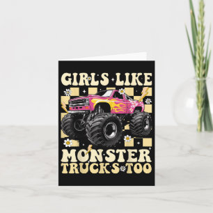 Mädchen wie Monster Trucks zu Funny Pink Monster T Karte
