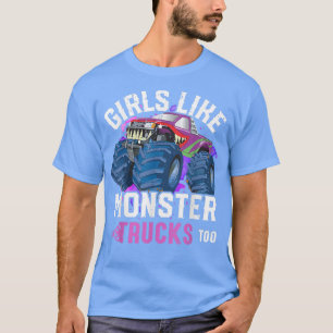 Mädchen wie Monster Trucks zu jungen Frauenmonster T-Shirt