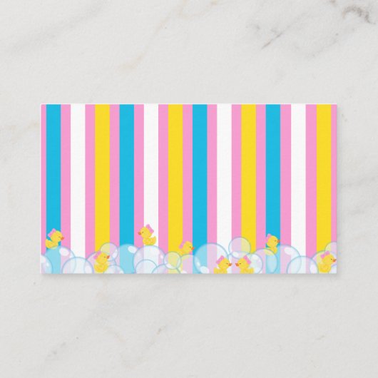 Mädchen Wie viele Duckies Party Guess Cards Begleitkarte (Rückseite)