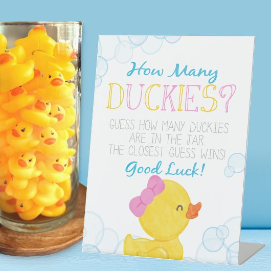 Mädchen Wie viele Duckies Spiel Sockelschild