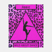 Mädchen "Wild About Dance" Rosa Leopard Fleecedecke (Vorderseite)