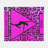 Mädchen "Wild About Dance" Rosa Leopard Fleecedecke (Vorderseite (Horizontal))
