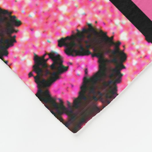 Mädchen "Wild über Fußball" Pink Leopard Fleecedecke (Ecke)