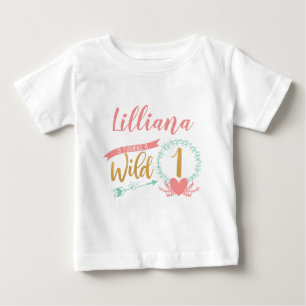 Mädchen wildes Boho Stammes- erstes Baby T-shirt