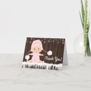 Mädchen Winter-Schneeflocken-Baby-Shower-Dankeskar Dankeskarte
