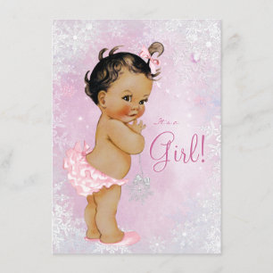 Mädchen Winter Wonderland Baby Shower Einladung