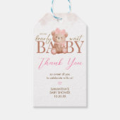 Mädchen wir können frühzeitig abwarten Baby Dusche Geschenkanhänger (Vorderseite)