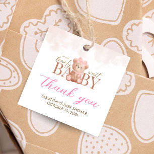 Mädchen wir können frühzeitig abwarten Baby Dusche Geschenkanhänger