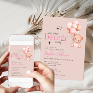 Mädchen wir können frühzeitig abwarten Teddy Bear Einladung