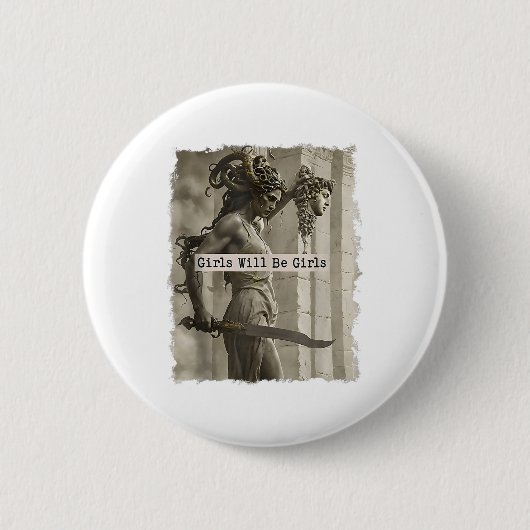 Mädchen wird die Mädchen Medusa Tank Top_1 Button (Vorderseite)