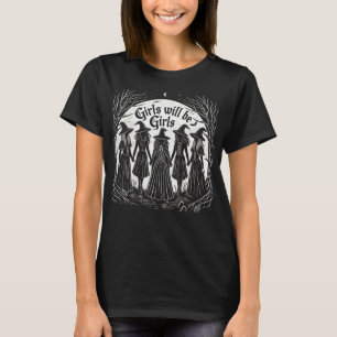 Mädchen wird Girl Funny Witch erschüttert Witchy V T-Shirt