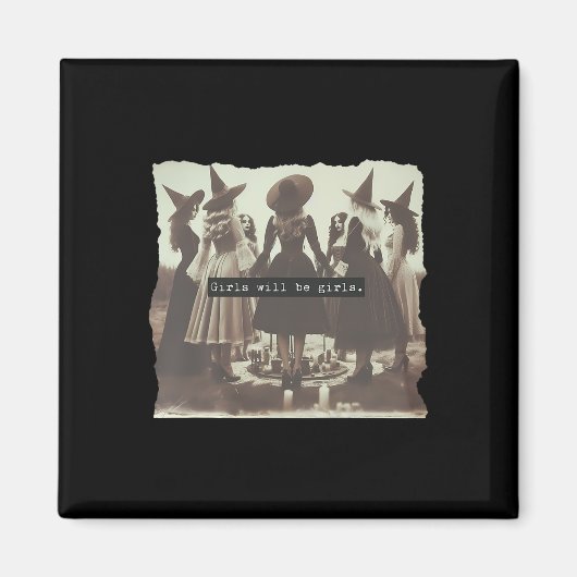 Mädchen wird Girl Funny Witch Hexe Vibes Hallowe Magnet (Vorne)