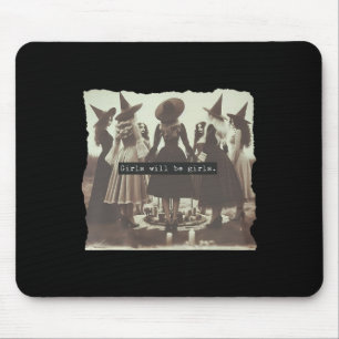 Mädchen wird Girl Funny Witch Hexe Vibes Hallowe Mousepad
