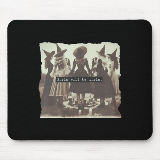 Mädchen wird Girl Funny Witch Hexe Vibes Hallowe Mousepad (Vorne)
