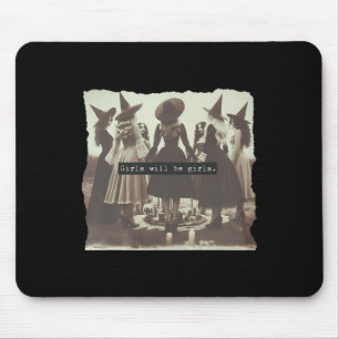 Mädchen wird Girl Funny Witch Hexe Vibes Hallowe Mousepad
