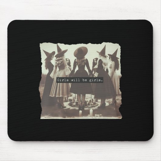 Mädchen wird Girl Funny Witch Hexe Vibes Hallowe Mousepad (Vorne)