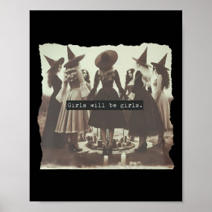 Mädchen wird Girl Funny Witch Hexe Vibes Hallowe Poster