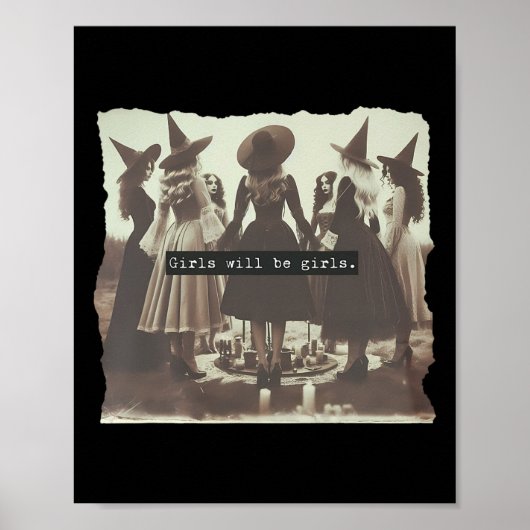 Mädchen wird Girl Funny Witch Hexe Vibes Hallowe Poster (Vorne)
