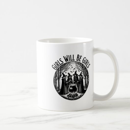 Mädchen wird Mädchen Hexerei Hexerei Spooky Saison Kaffeetasse (Rechts)